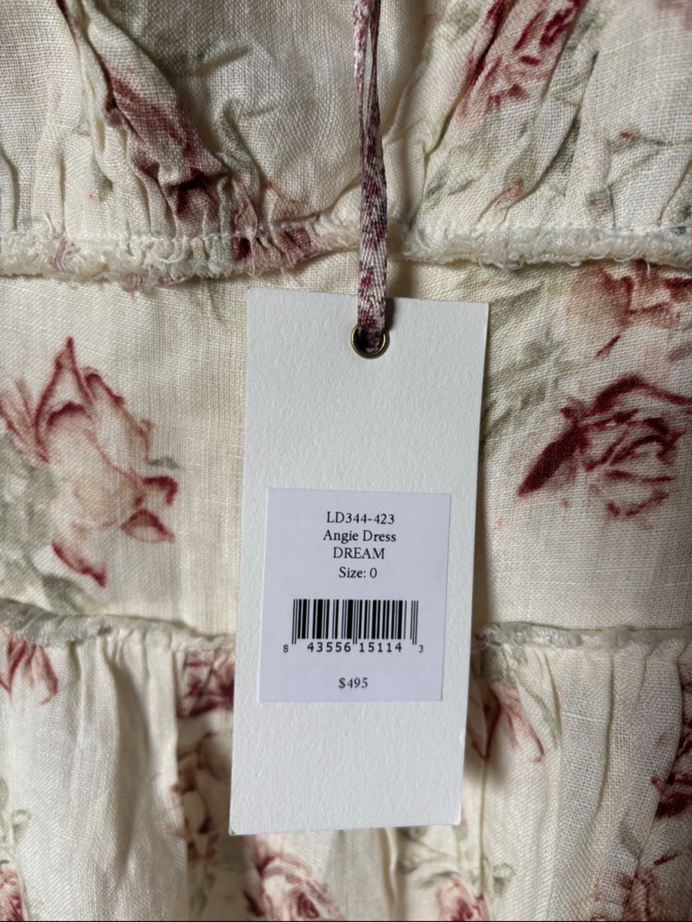LoveShackFancy Angie Dress Dream Cream Maxi Dress with Vintage Rose Print 🥀 - Picture 6 of 12
